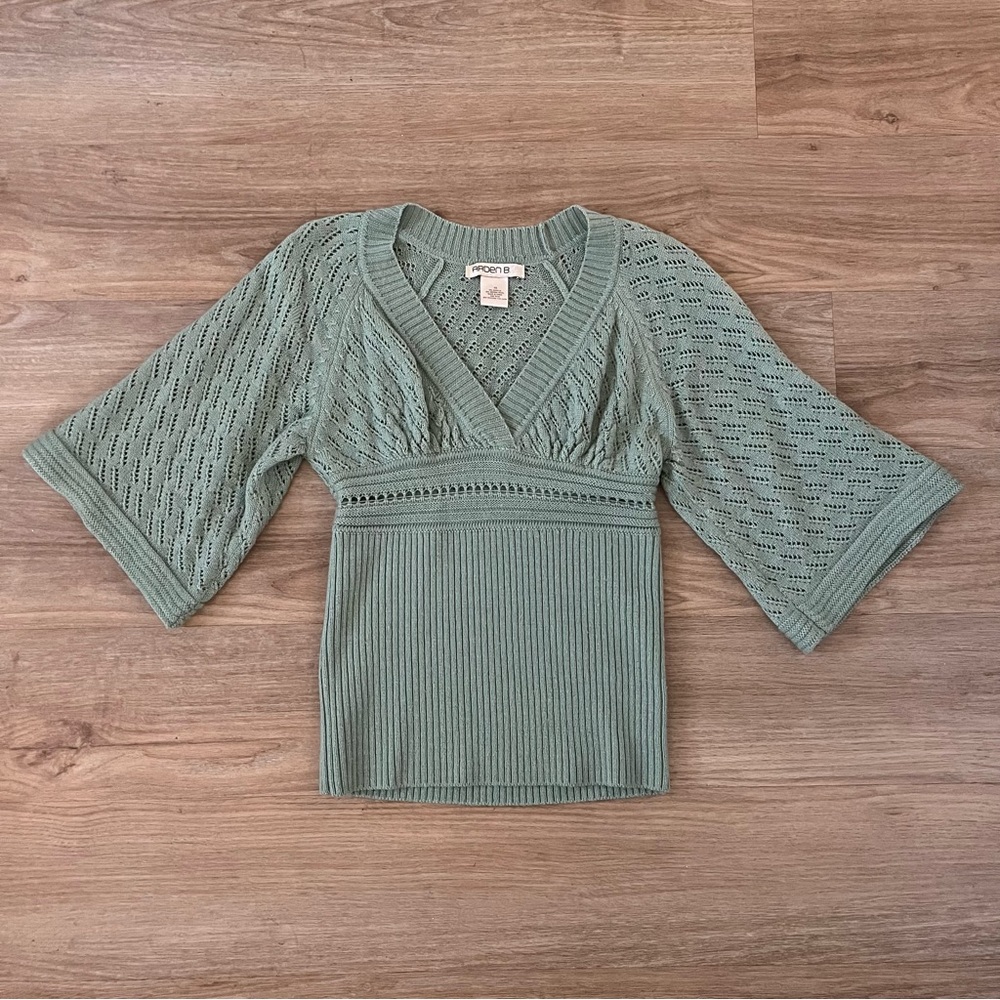 Arden B Sea Green Knit Top